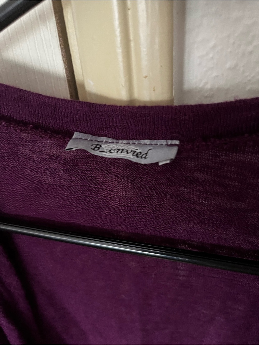 Open-Front Lightweight Cardigan in Deep Plum - Picture 2 of 3